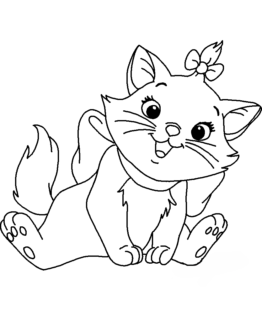 Раскраски Кошка Мари. Раскраска 1
