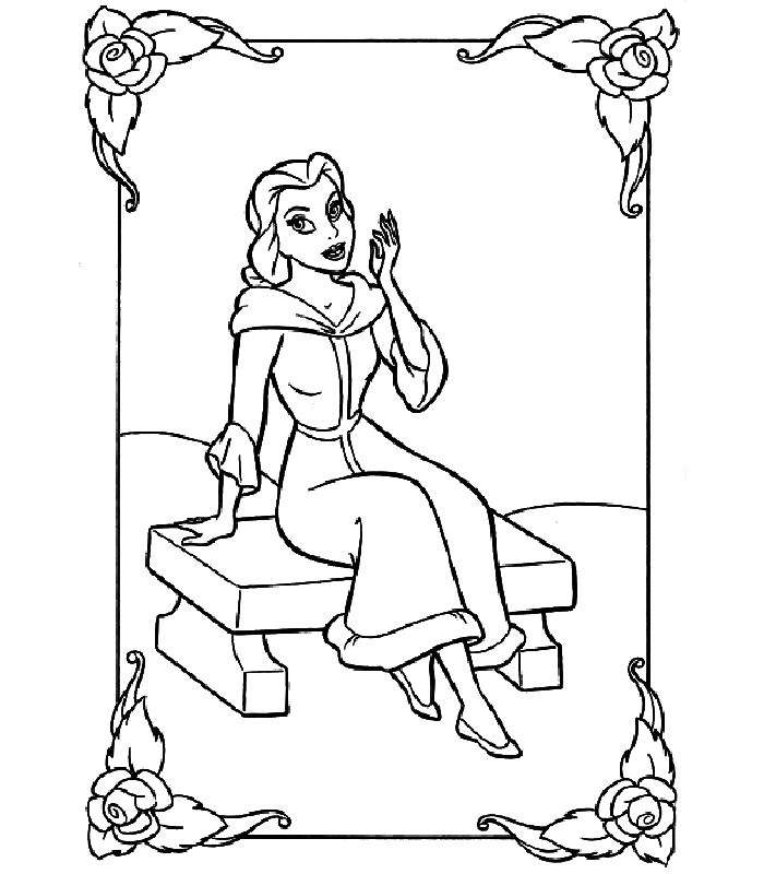 Раскраска Принцесса Белль. Раскраска 1