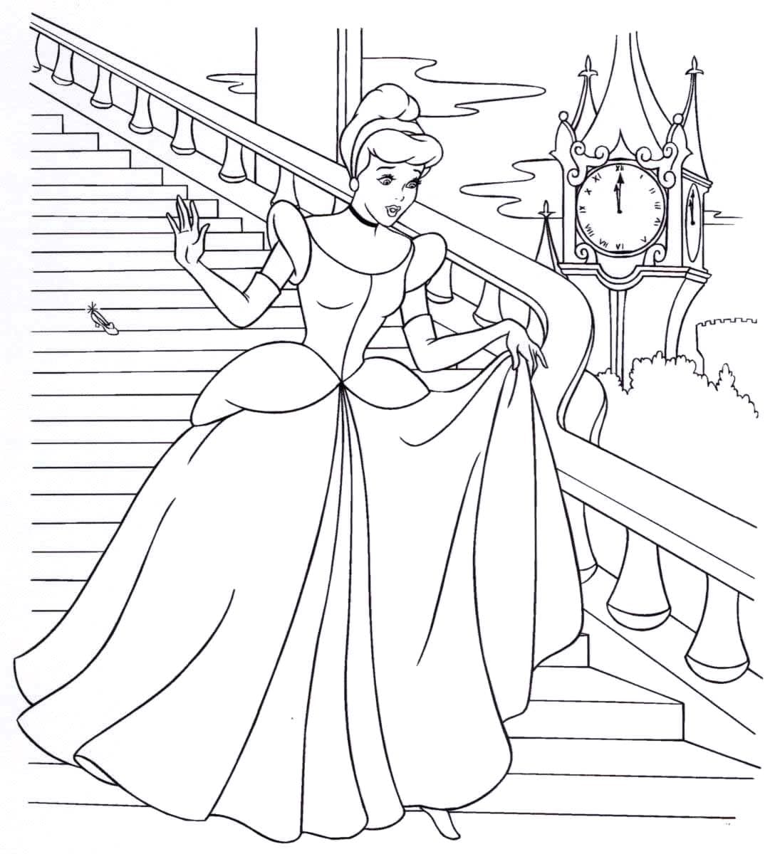 Раскраски принцессы Диснея. Раскраска 34