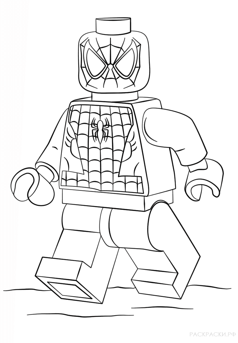 Раскраска Лего человек паук. Раскраска 20