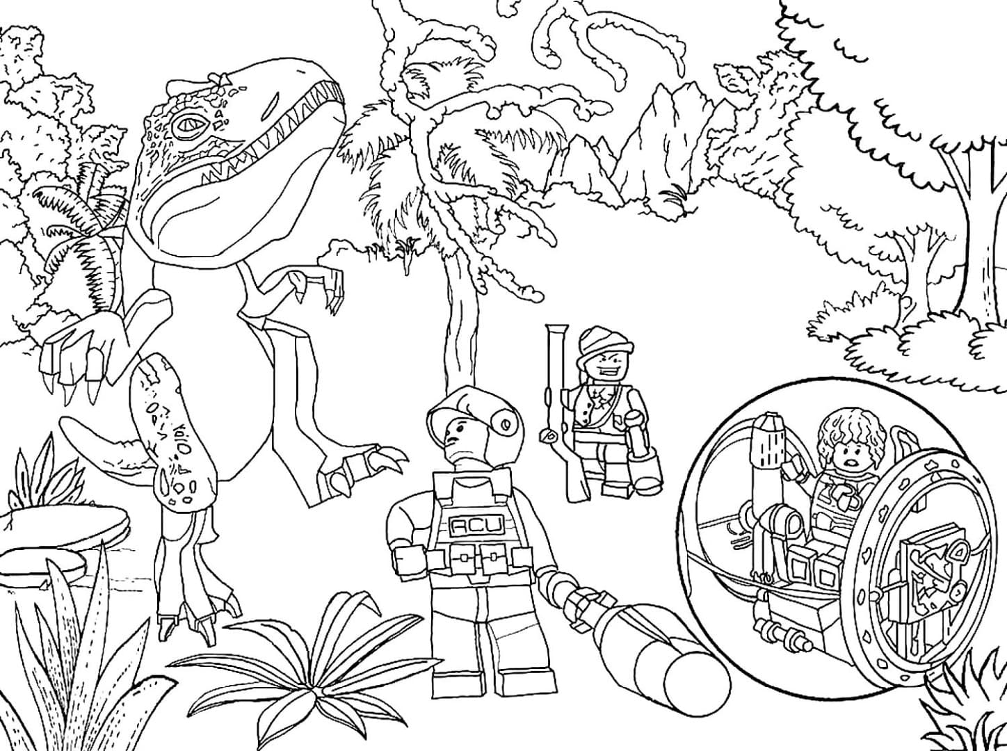 Раскраски Лего Динозавры. Раскраска 16