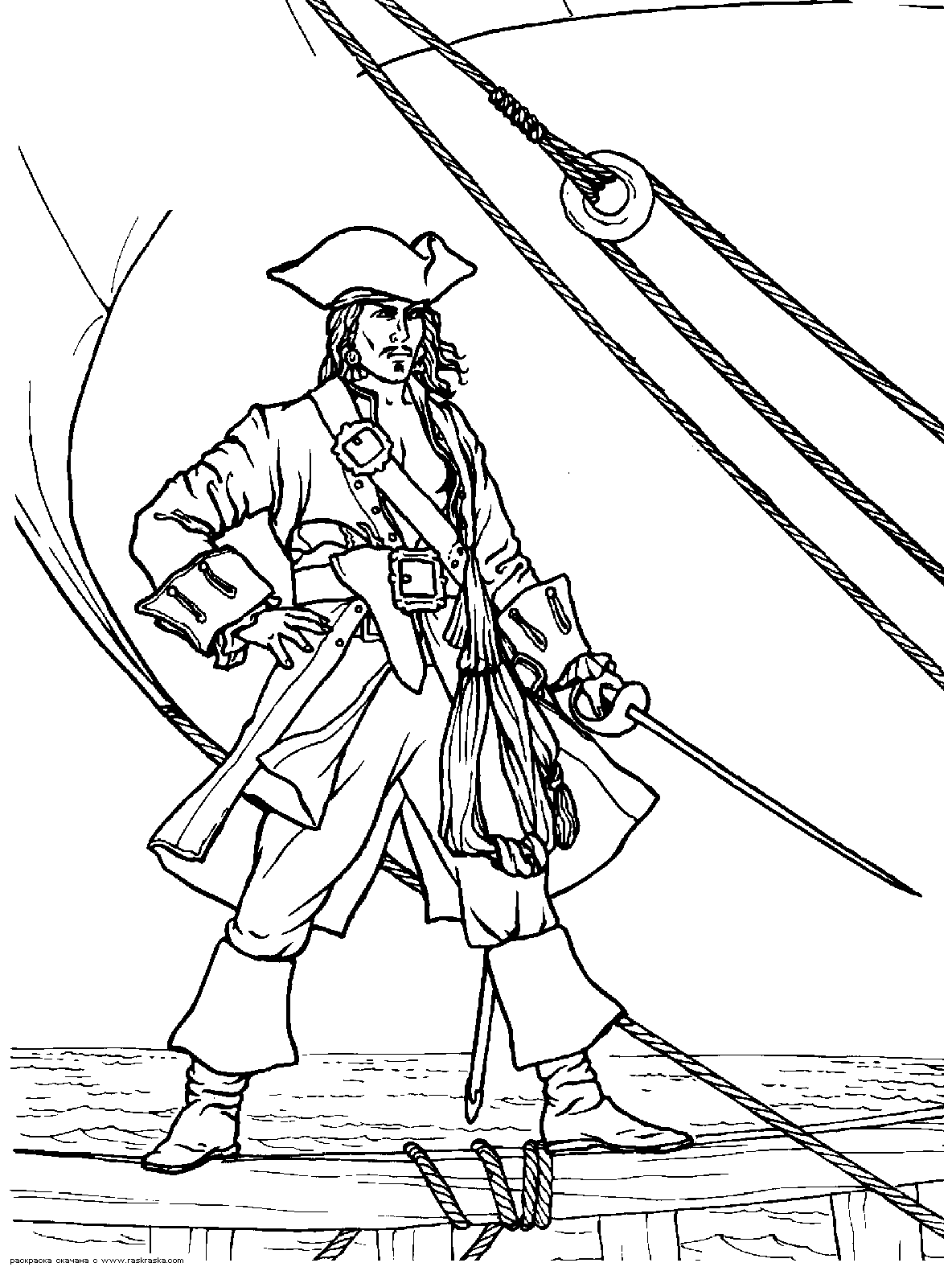 Раскраска Пираты Карибского моря. Раскраска 17