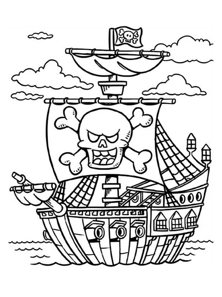 Раскраска Пиратский корабль. Раскраска 8