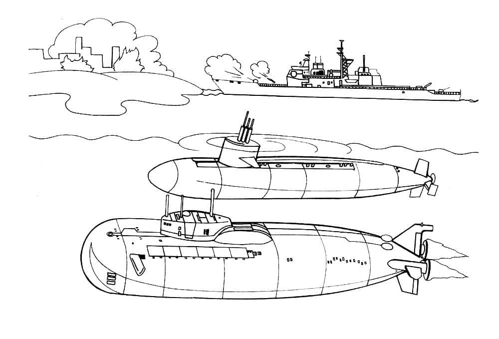 Раскраска Подводная лодка. Раскраска 16