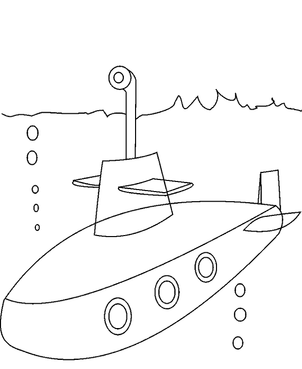 Раскраска Подводная лодка. Раскраска 7