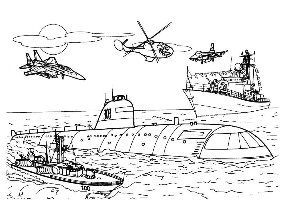 Раскраска Подводная лодка. Раскраска 13
