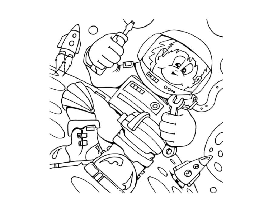 Раскраски День космонавтики. Раскраска 32