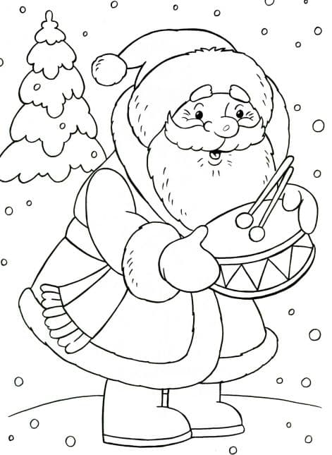 Раскраски Дед Мороз. Раскраска 19