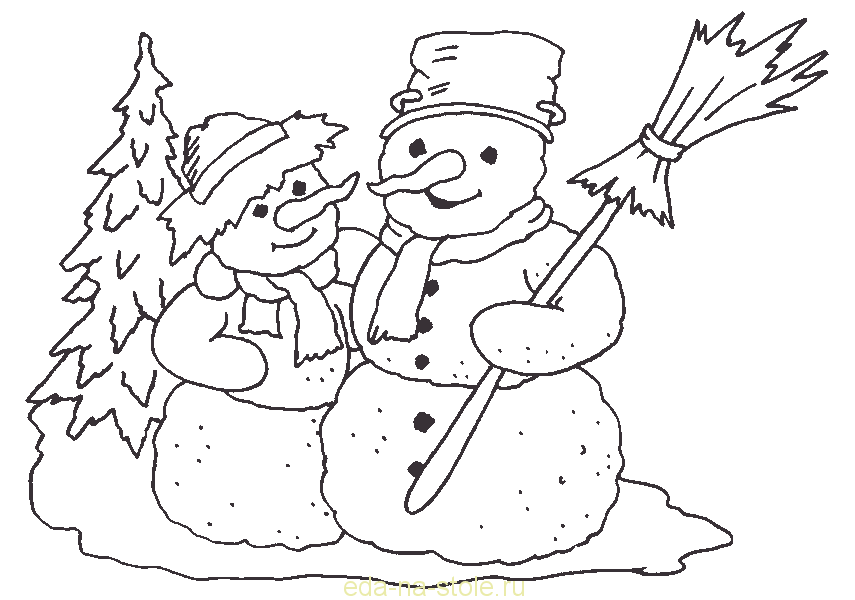 Раскраски Снеговик. Раскраска 12
