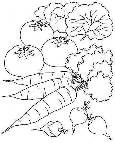 Раскраска Овощи для детей. Раскраска 4