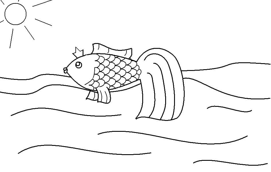 Раскраски Золотая рыбка. Раскраска 6