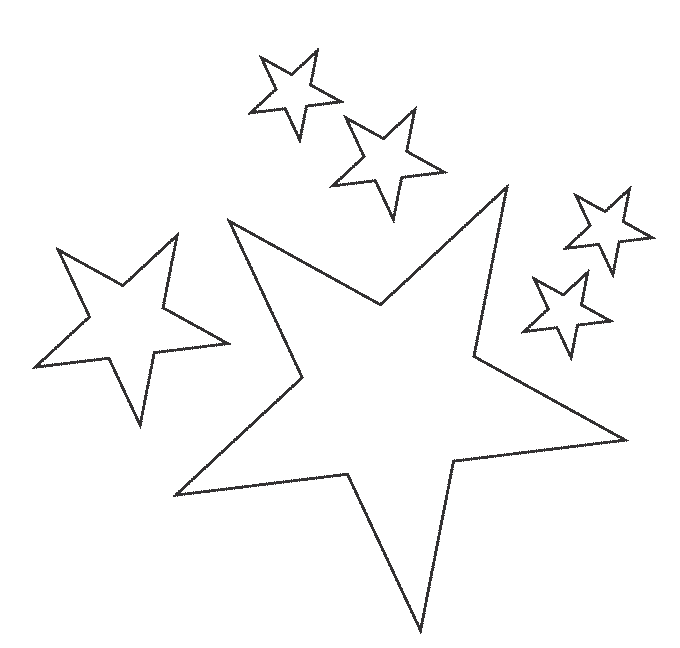 Трафарет и шаблон Звезды. Раскраска 1