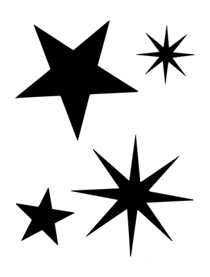 Трафарет и шаблон Звезды. Раскраска 10