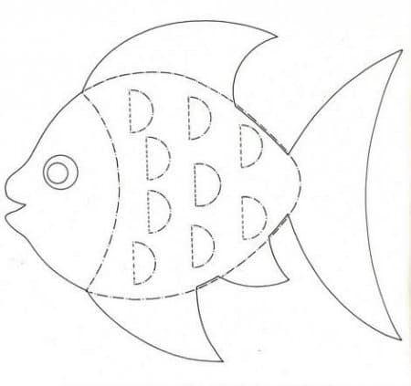 Трафареты и шаблоны Рыбки. Раскраска 12