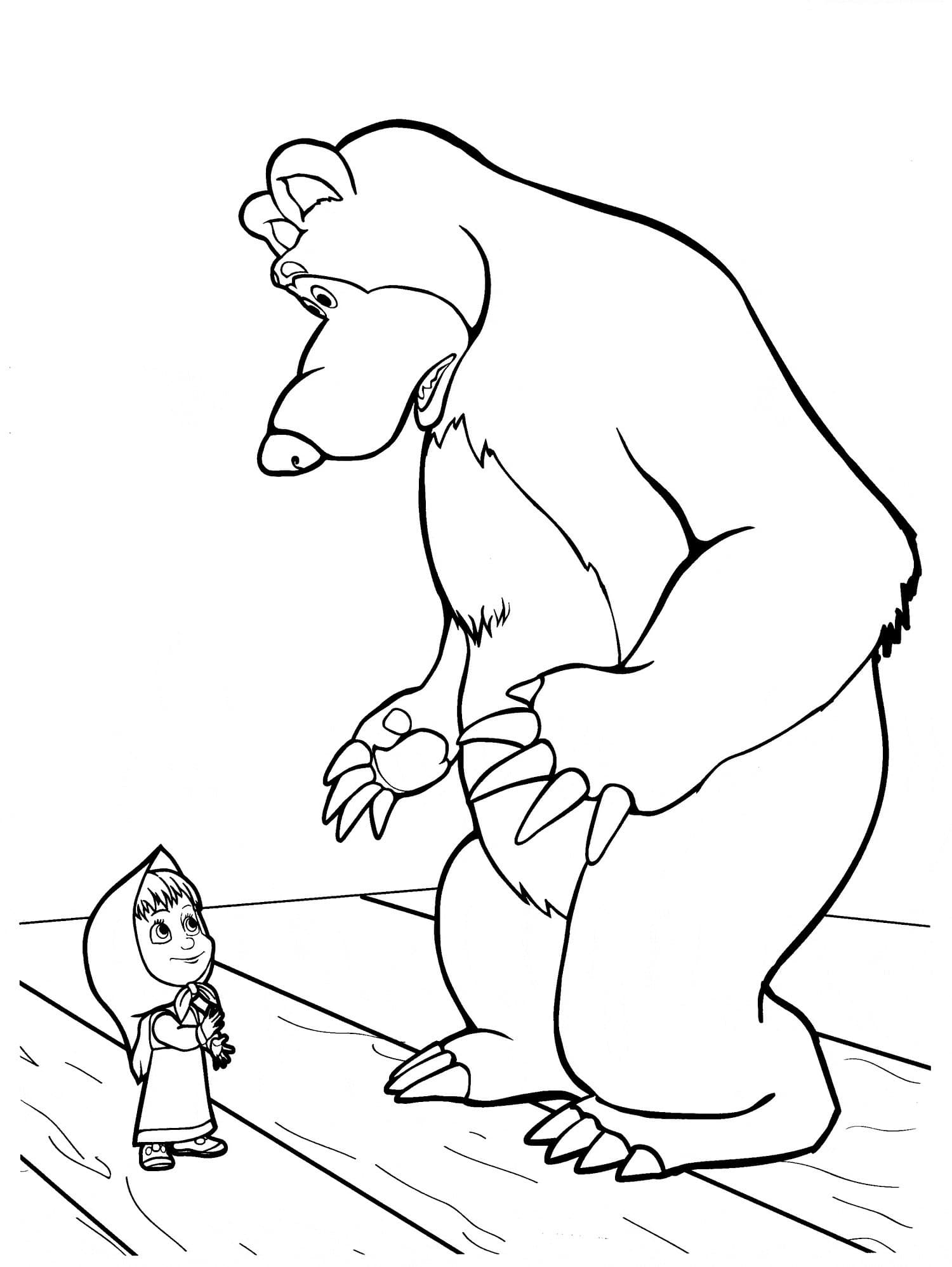 Раскраска Маша и Медведь. Раскраска 9
