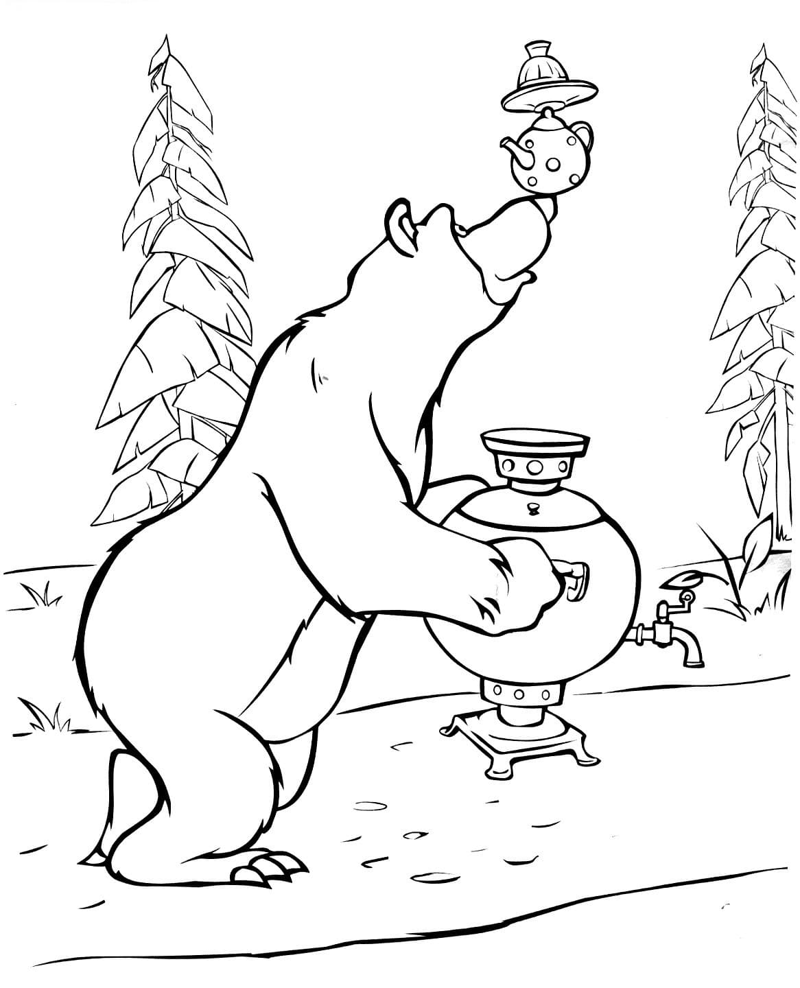 Раскраска Маша и Медведь. Раскраска 11
