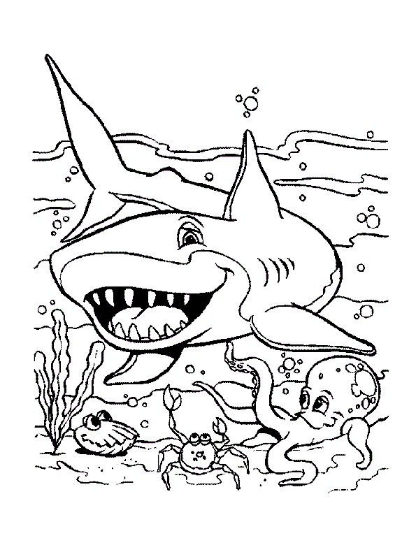 Раскраска Подводный мир. Раскраска 9