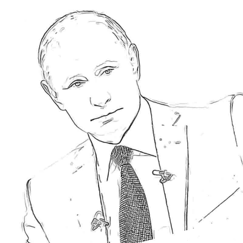 Раскраски Путин В.В.. Раскраска 4