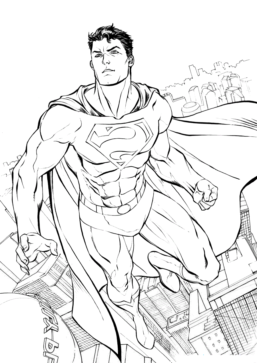 Раскраска Супермен. Раскраска 16